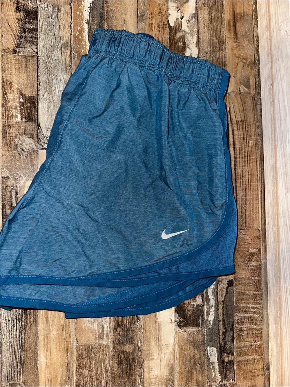 Nike Blue Running Shorts with White Swoosh